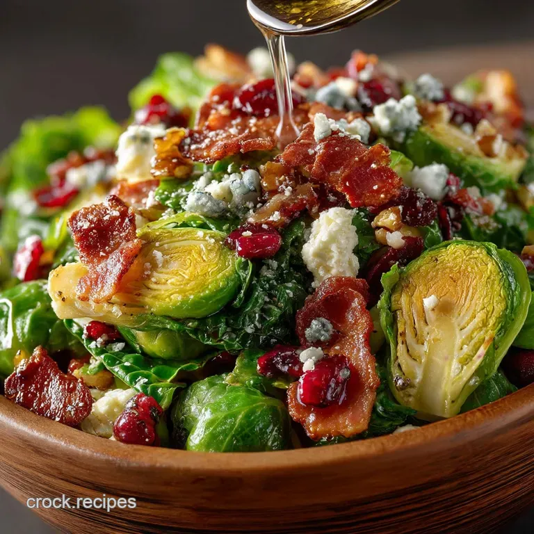 The Ultimate Crispy Loaded Brussels Sprouts Salad with MapleBacon Vinaigrette