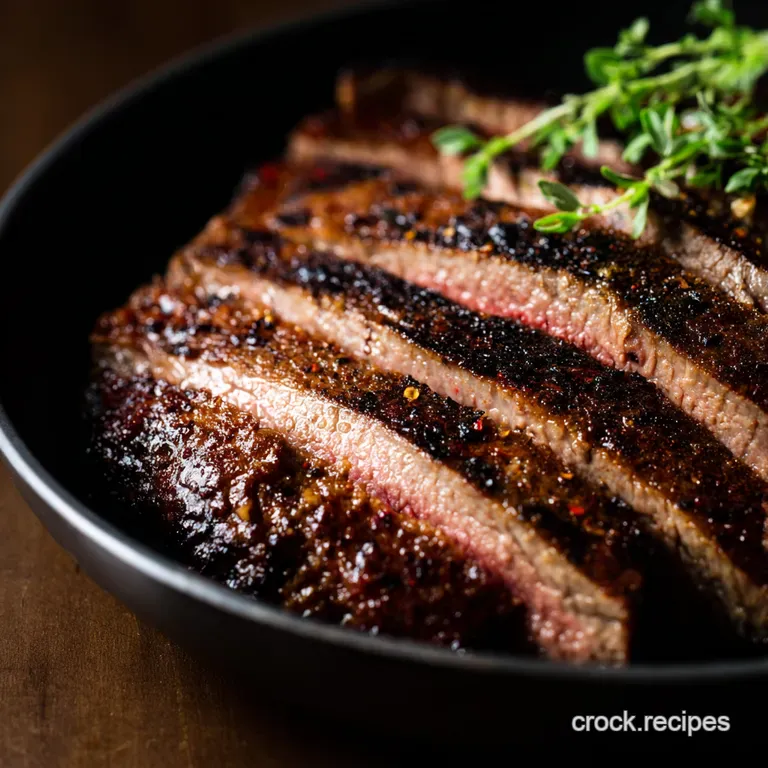 London Broil Reimagined: Grilled Flank Steak with Chimichurri Burst presentation