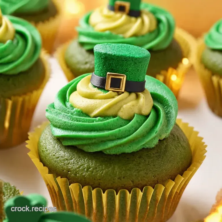 Lucky Leprechaun Cupcakes with Baileys Irish Cream Frosting presentation