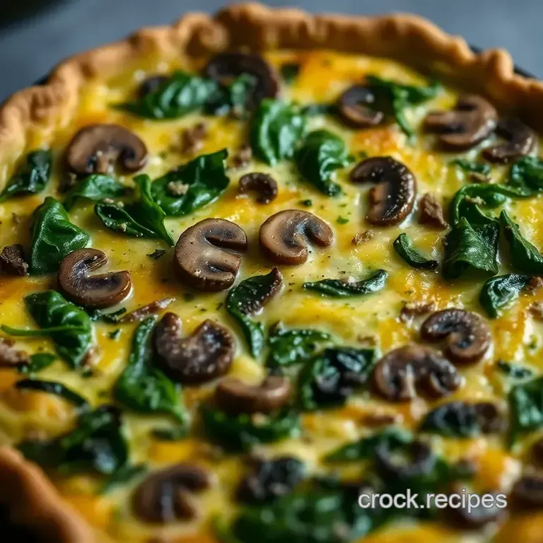 Magnificent Mushroom & Spinach Crustless Quiche presentation