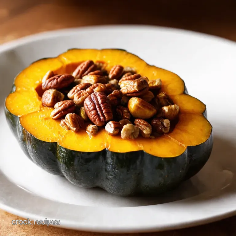 Mapleglazed Acorn Squash with Toasted Pecan Crumble presentation