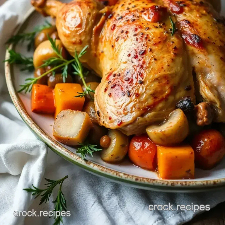 Herb-Roasted Chicken with Seasonal Vegetables presentation