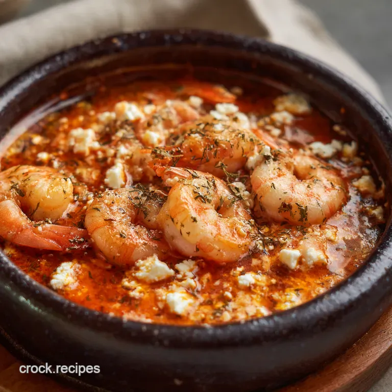 Mediterranean Shrimp Saganaki with Feta Ouzo Kiss presentation
