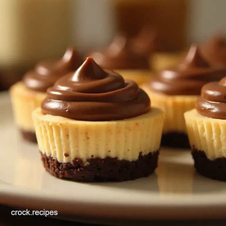 Nofuss Fudge Bottom Decadent Mini Peanut Butter Cup Cheesecakes presentation