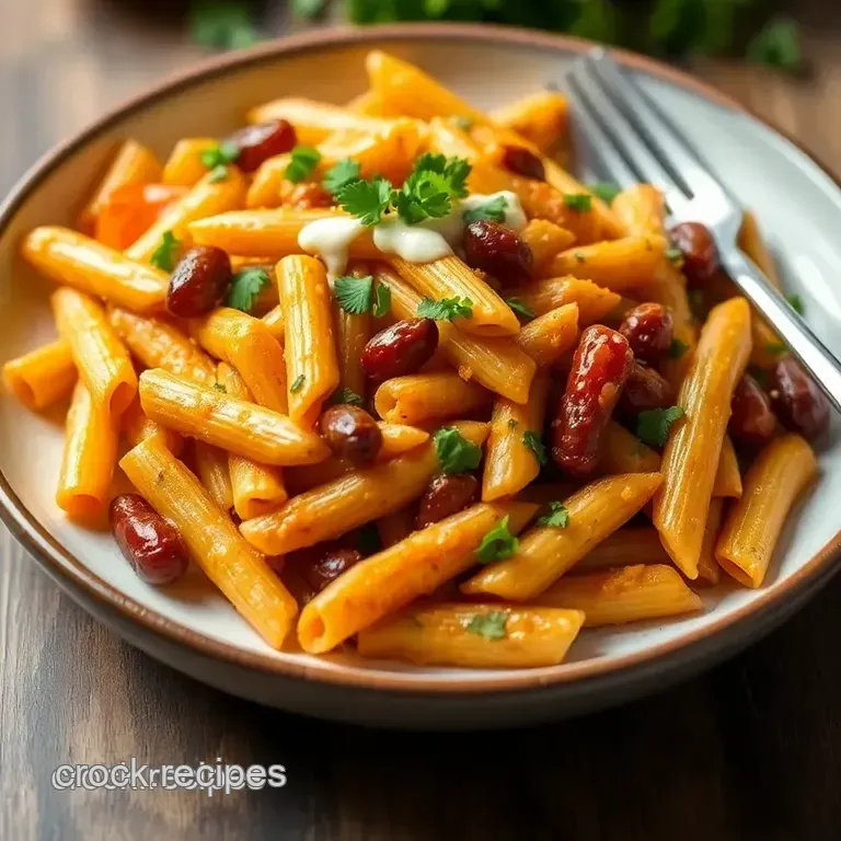 Curried Penne Pasta Salad with Vibrant Veggies presentation