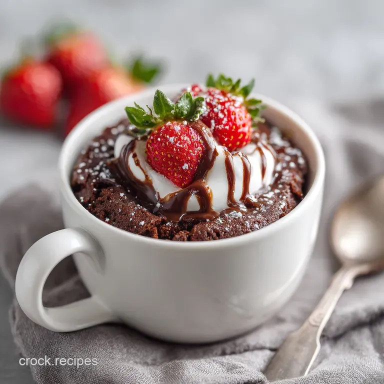 Warm chocolate cake elegantly presented on a white plate, drizzled with melted chocolate and a hint of raspberry.