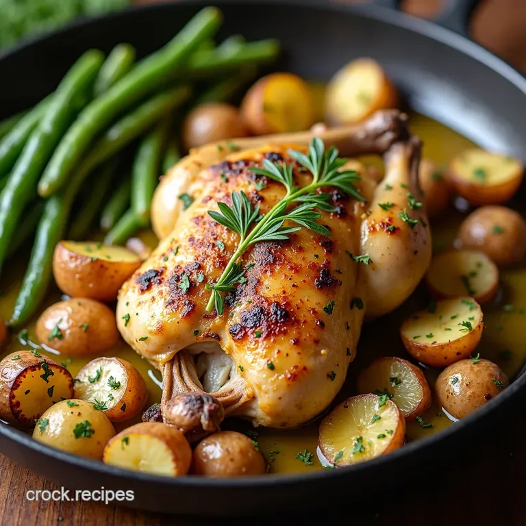 The Sunday Roast Dream OnePan Garlic Herb Chicken with Crispy Potatoes Blistered Green Beans
