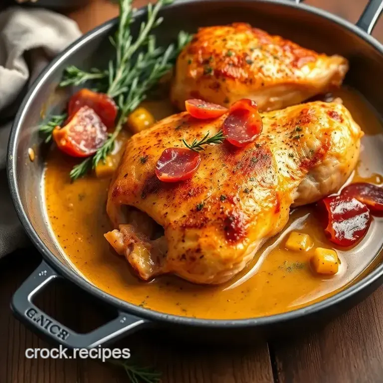 One-Pan Chicken with Savory Prosciutto presentation