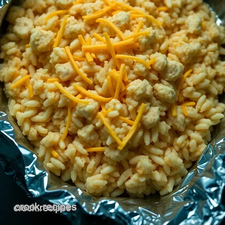 One-Pot Cheesy Chicken and Rice Foil Packets presentation
