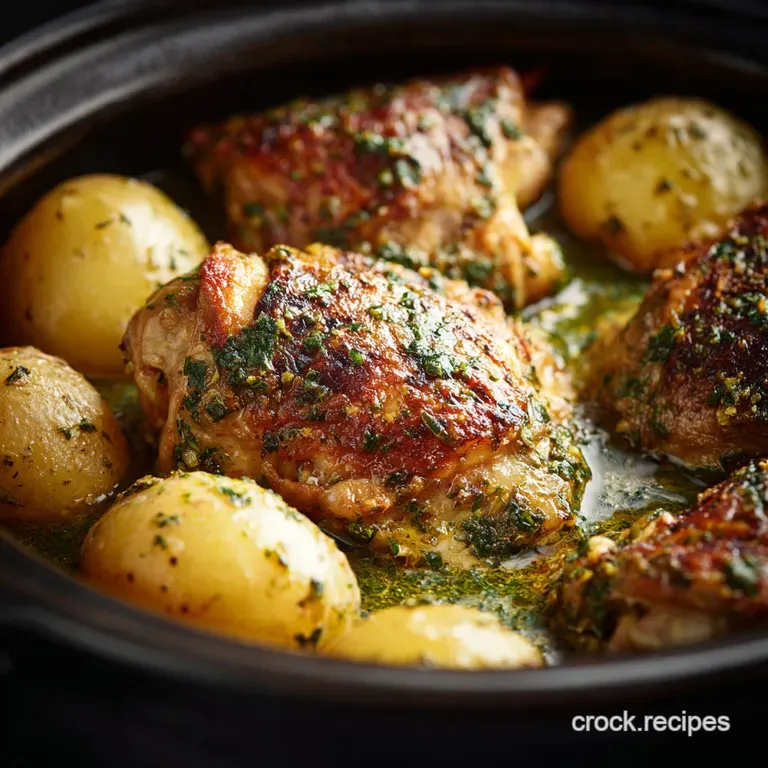OnePot Slow Cooker Chicken with Potatoes Green Bea The Sunday Supper Fix