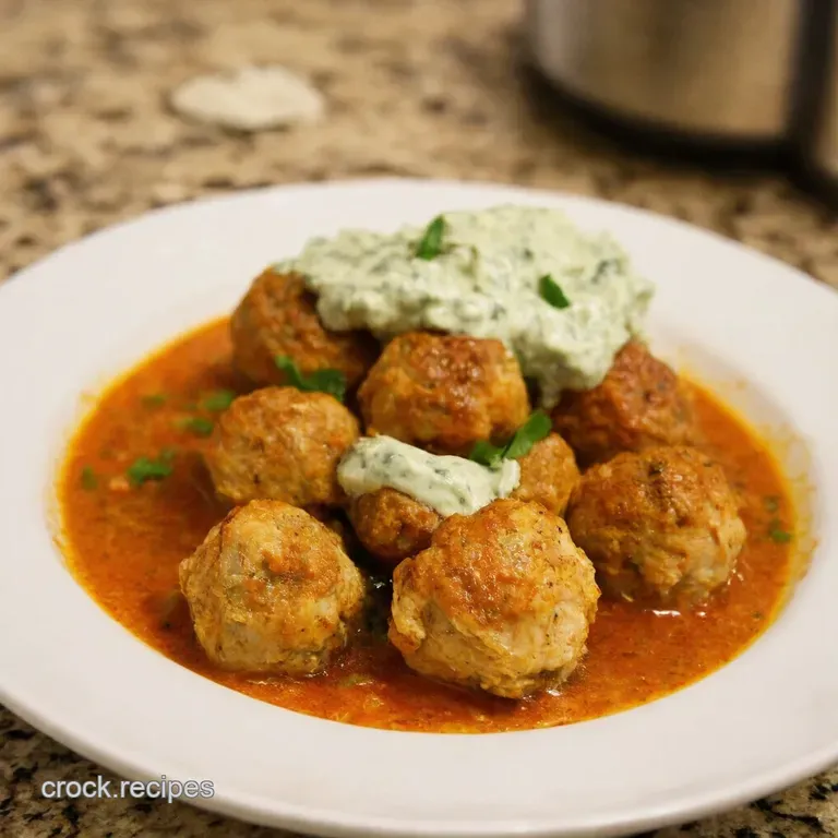 Opa Greek Chicken Meatballs with Creamy Tzatziki presentation
