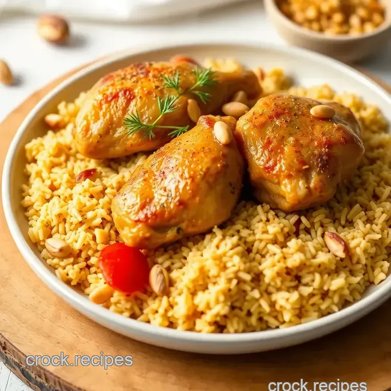 Oven-Baked Chicken Pilau with Pine Nuts presentation