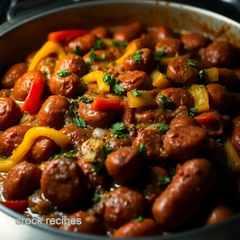 Oven-Baked Italian Sausage with Peppers and Onions presentation