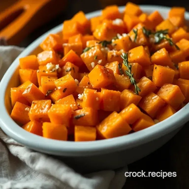 Oven-Roasted Butternut Squash with Honey and Thyme presentation