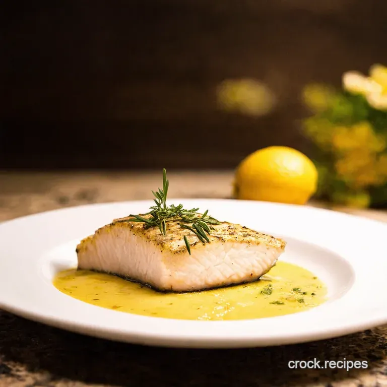 Panseared Swordfish with Lemonherb Butter presentation