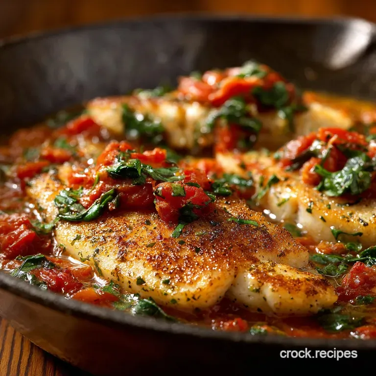 Panseared Tilapia with Rustic Tomatobasil Sauce presentation