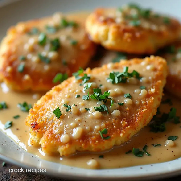 Homestyle LongHorn Parmesan Chicken Crispy Cutlets in a Rich Garlic Cream Sauce