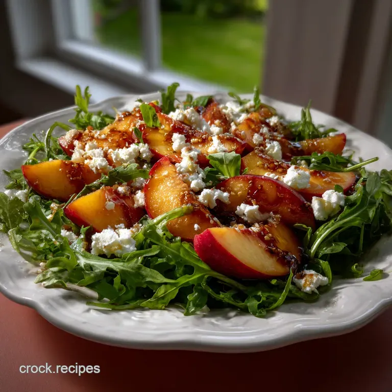 The Ultimate Peach Arugula Salad Recipe presentation