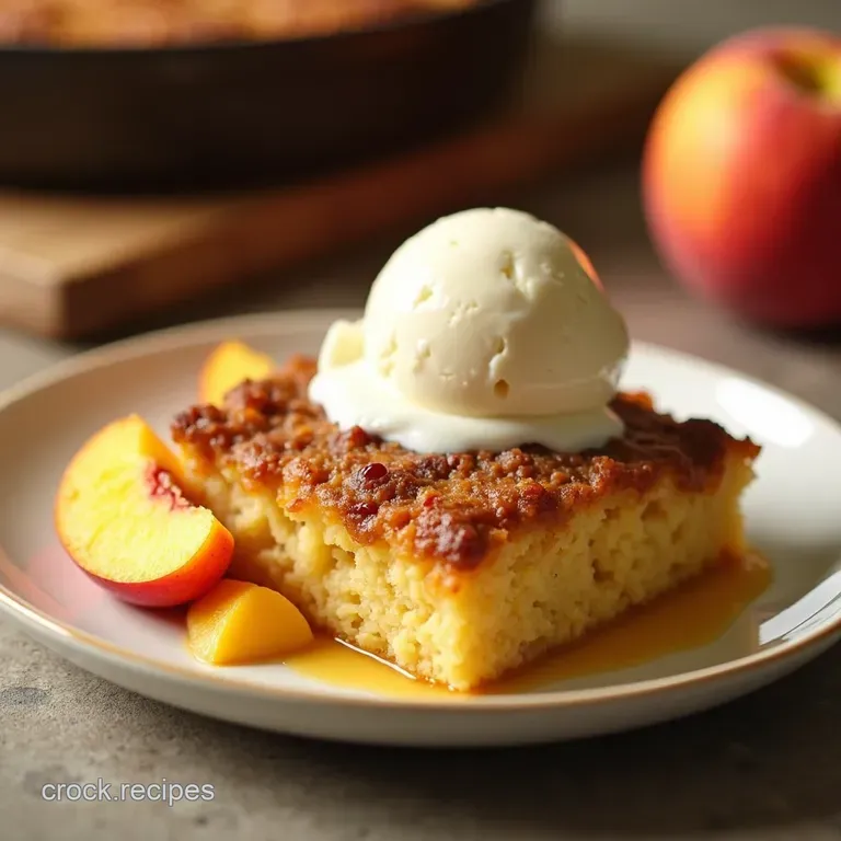 Peach Perfection Dump Cake presentation