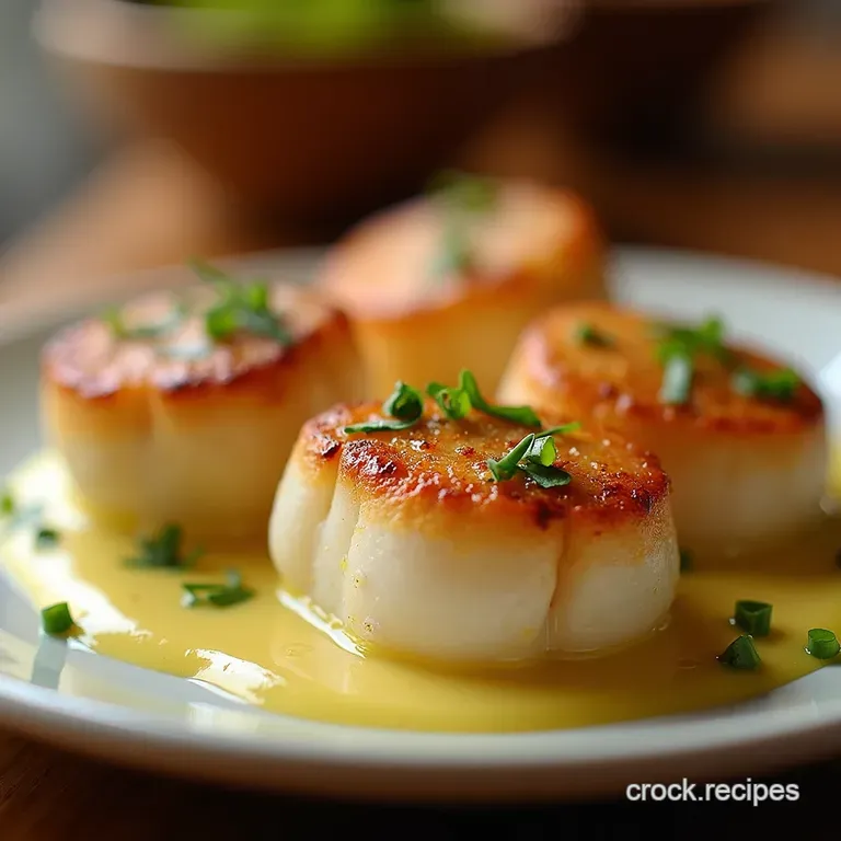 The Golden Crust Foolproof RestaurantStyle Seared Scallops with LemonGarlic Pan Sauce presentation