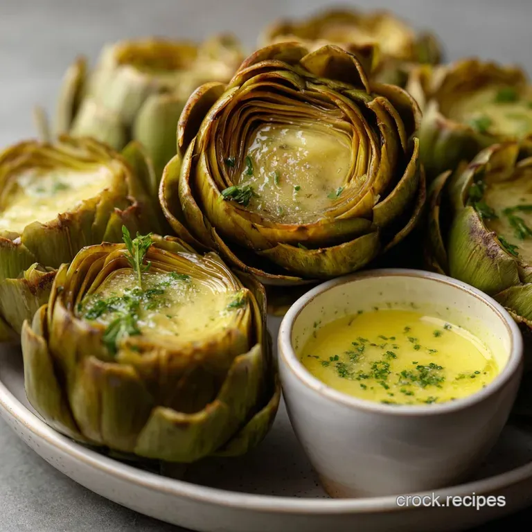 Steamed Artichokes: Perfectly Tender with Zesty Butter presentation