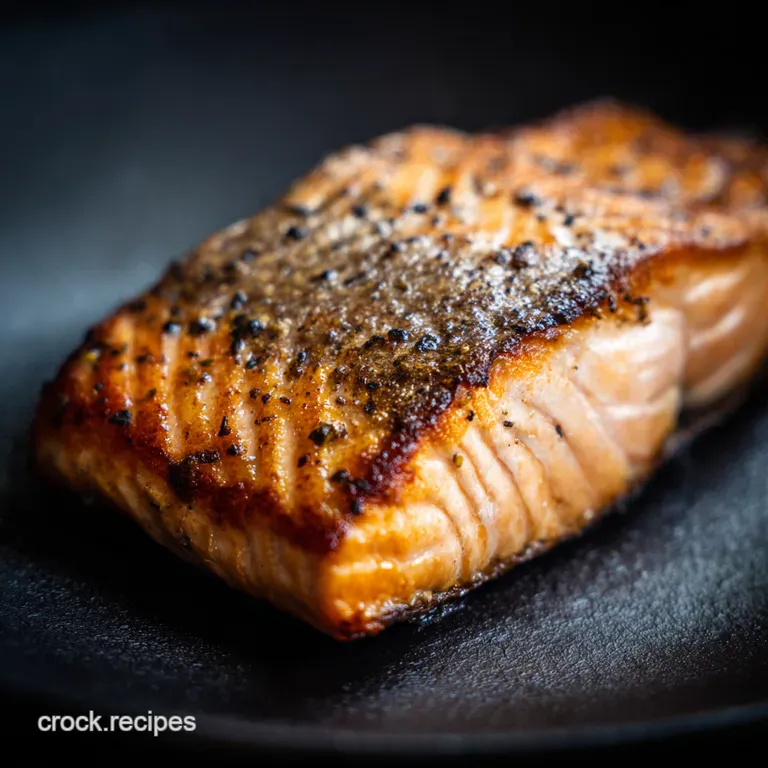 Perfectly AirFried Salmon Crispy Skin Flaky Center presentation