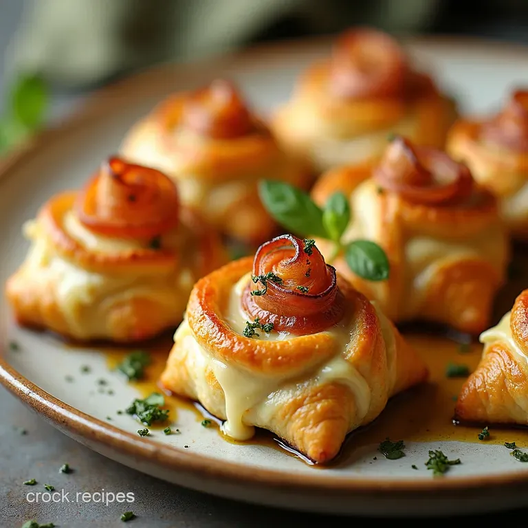 Golden Swirls of Delight Pesto Prosciutto and Parmesan Crescent Bites