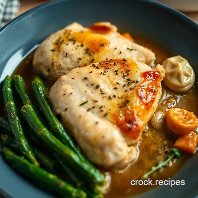 Prairie Bluebell Chicken with Herb Butter Sauce presentation