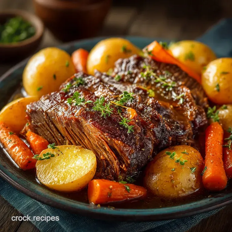 The Sunday Best Proper SlowCooker Pot Roast with Root Vegetables presentation