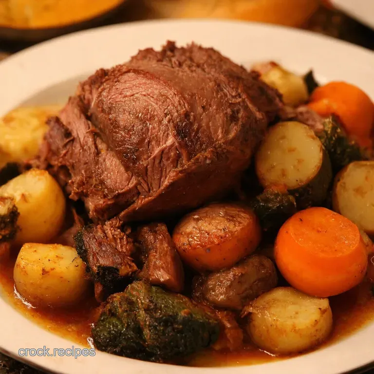Proper Pubstyle Pot Roast with Root Vegetables presentation