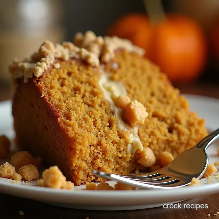 Autumn Gold the Ultimate Pumpkin Cream Cheese Swirl Crumb Cake presentation
