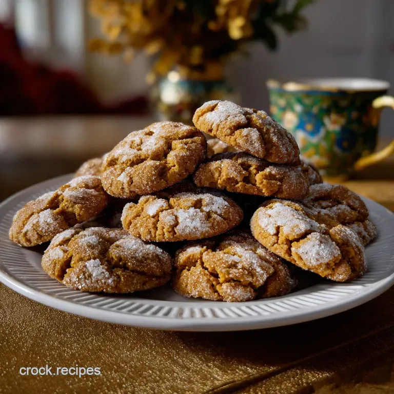 Pumpkin Crinkle Cookie Holiday Treat with Cinnamon Sugar