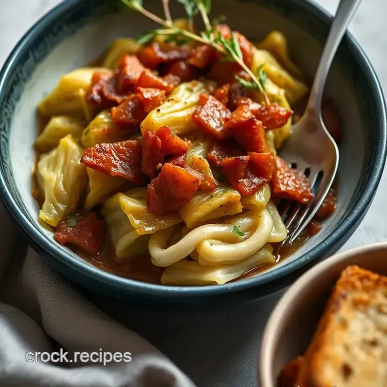 Quick Braised Cabbage with Crispy Pancetta presentation