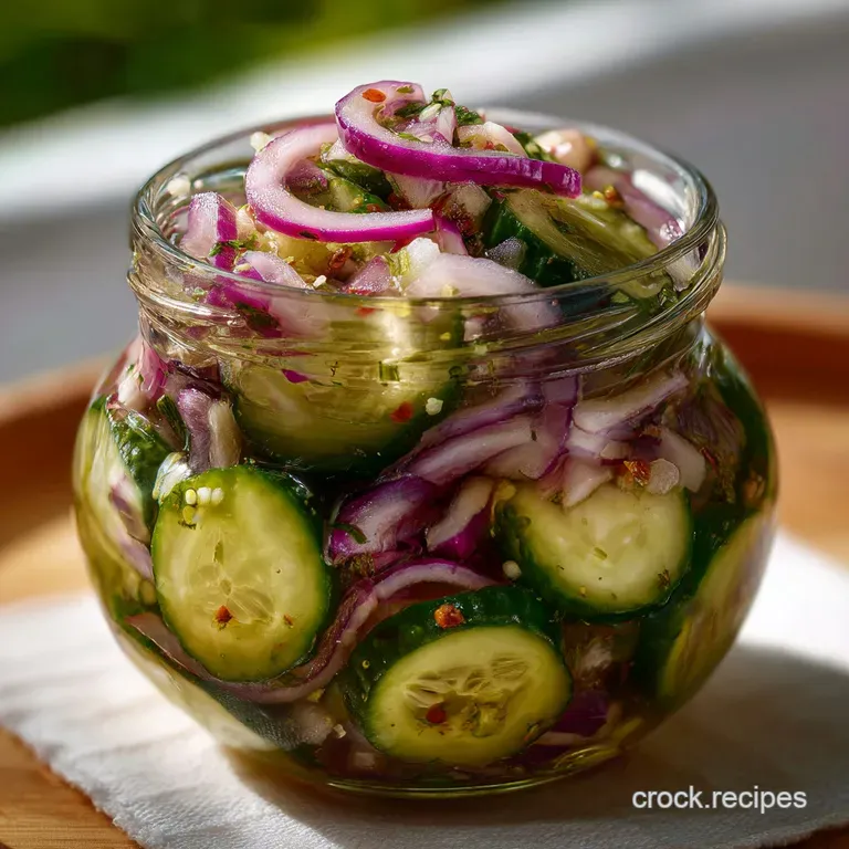 Pickles with Onions: Quick Refrigerator Dill Pickles presentation