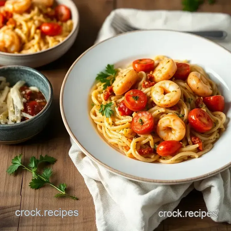 Spicy Seafood Orzo with Chorizo Delight presentation