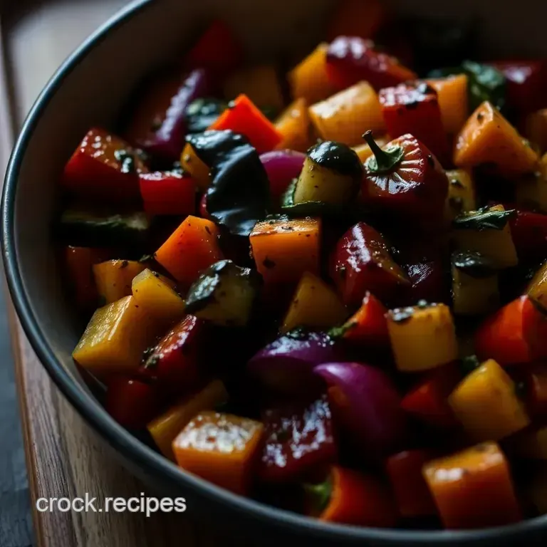 Rainbow Roasted Vegetable Medley presentation