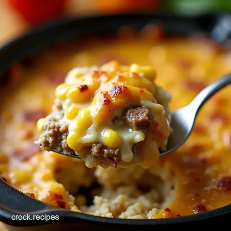 The Ultimate Comfort Creamy Ranch Beef Sweet Corn Bake presentation