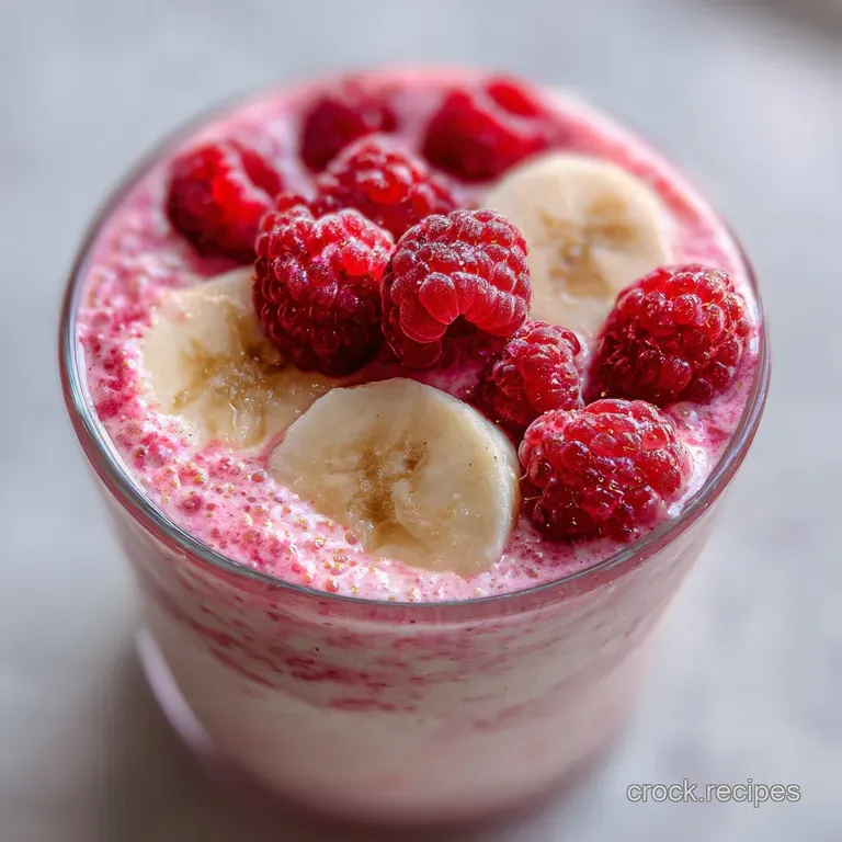 Raspberry Banana Yogurt Smoothie Sweet Flavorful