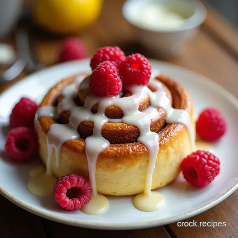 Raspberry Cinnamon Rolls with Sunshine Lemon Glaze A Zesty Twist on a Classic
