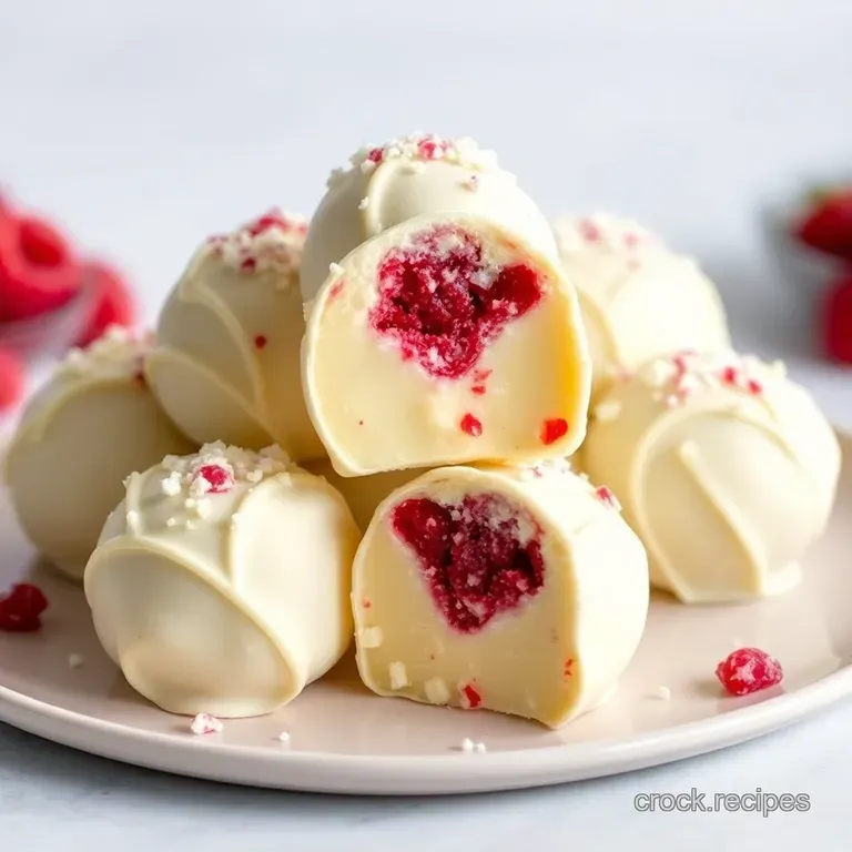 Raspberry White Chocolate Dream Truffles presentation