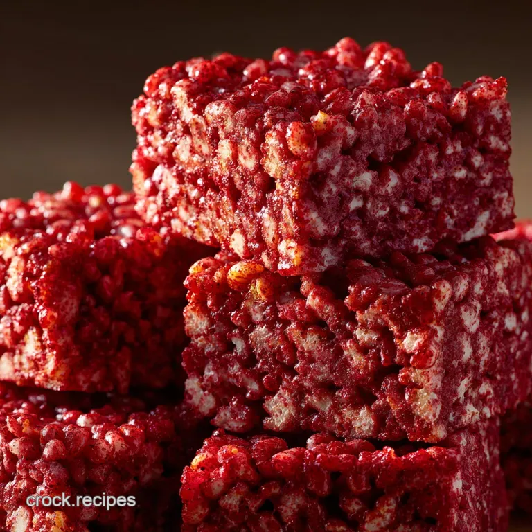 The Sweeney Todd Special Red Velvet Raw Meat Rice Crispy Treats presentation