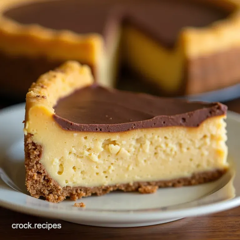 The Ultimate Golden Crumb Reeses Peanut Butter Cup Cheesecake presentation