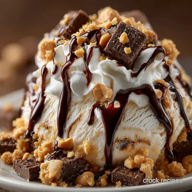 Reeses Peanut Butter Cup Ice Cream Sundae Dream Cake