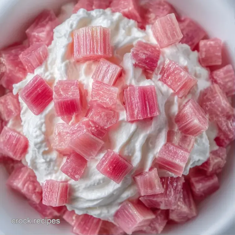 Layers of vibrant red fruit and airy whipped cream served in a tall flute glass on a white marble surface.
