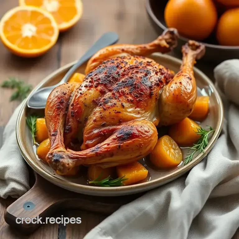 Zesty Roast Baharat Chicken with Sweet Mandarins presentation