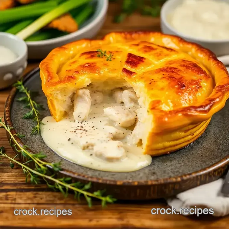 Roast Chicken Pie with Creamy Fennel Sauce presentation