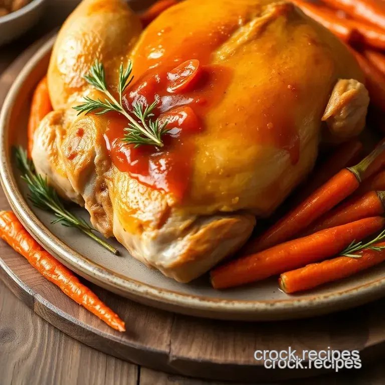 Savory Roast Chicken with Sweet Sticky Carrots presentation