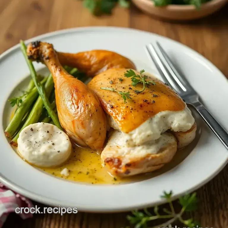 Roast Chicken with Herby Cheese Delight presentation