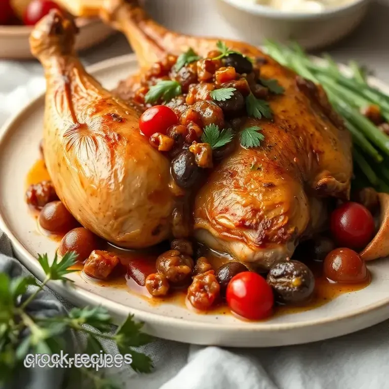 Roast Chicken with Olive Salsa Delight presentation