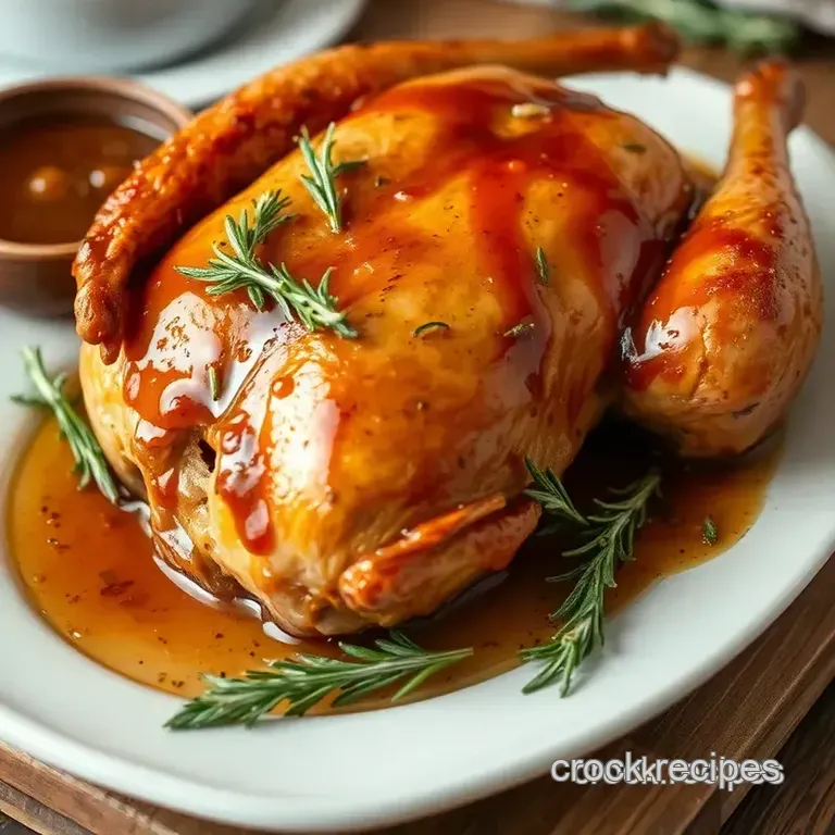 Herb-Infused Roast Chicken with Rosemary & Sweet Glaze presentation